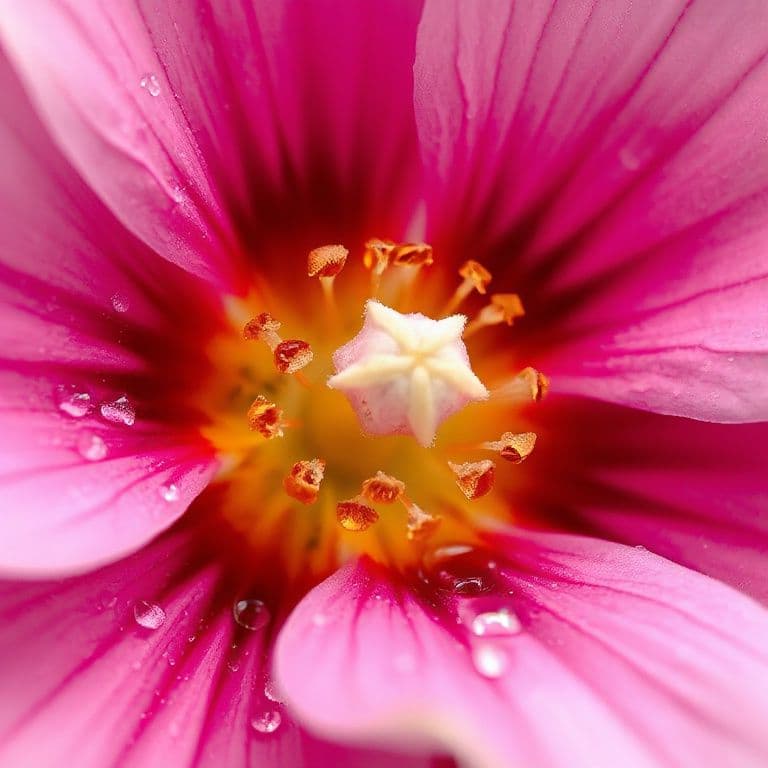 Close-up of a beautiful flower with water droplets, macro photography